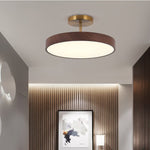 Japanese Wood Round LED Semi-Flush Mount Ceiling Light Lasson Living