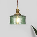 Japanese Brass Glass 1-Light Round Pendant Light Lasson Living