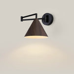 Nordic Wood Cone 1-Light Swing Arm Wall Sconce Lasson Living
