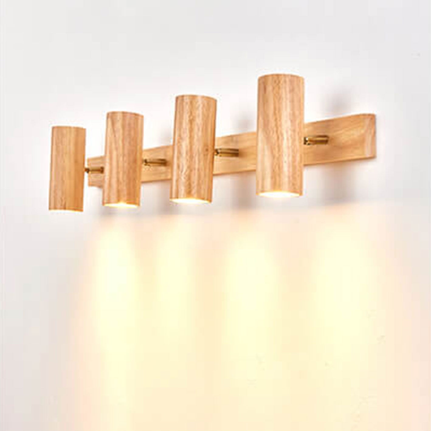 Modern Wooden Cylinder LED Wall Light | 1-Light Lasson Living