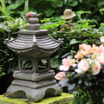 Japanese Zen Solar Pagoda Stone LED Outdoor Garden 1-Light Lasson Living