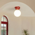 Scandinavian Glass Globe Semi-Flush Ceiling Light | 1-Light Lasson Living