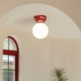 Scandinavian Glass Globe Semi-Flush Ceiling Light | 1-Light Lasson Living