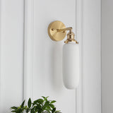 Japanese Brass Pleated Glass Wall Light | 1-Light Lasson Living