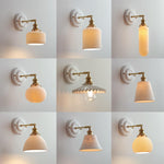 Vintage Japanese Ceramic Brass 1-Light Wall Light Lasson Living