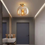 Nordic Glass Globe Semi-Flush Ceiling Light | 1-Light Lasson Living