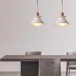 Nordic Cement and Wood Tapered Pendant Light | 1-Light Lasson Living