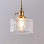Japanese Brass Glass 1-Light Round Pendant Light Lasson Living