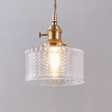 Japanese Brass Glass 1-Light Round Pendant Light Lasson Living