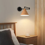 Nordic Wood Cone 1-Light Swing Arm Wall Sconce Lasson Living