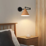 Nordic Wood Cone 1-Light Swing Arm Wall Sconce Lasson Living