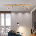 Japanese Wooden LED Semi-Flush Mount Ceiling Light |2 Light Lasson Living