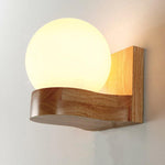 Nordic Wooden Glass Globe Wall Light Lasson Living