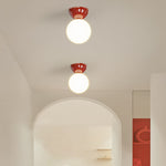 Scandinavian Glass Globe Semi-Flush Ceiling Light | 1-Light Lasson Living