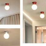 Scandinavian Glass Globe Semi-Flush Ceiling Light | 1-Light Lasson Living