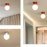 Scandinavian Glass Globe Semi-Flush Ceiling Light | 1-Light Lasson Living