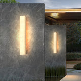 Modern Alabaster Rectangular Outdoor Wall Light LED 1-Light Lasson Living