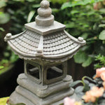 Japanese Zen Solar Pagoda Stone LED Outdoor Garden 1-Light Lasson Living