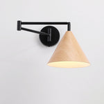 Nordic Wood Cone 1-Light Swing Arm Wall Sconce Lasson Living