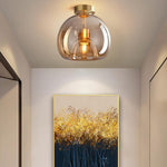 Nordic Glass Globe Semi-Flush Ceiling Light | 1-Light Lasson Living