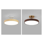 Japanese Wood Round LED Semi-Flush Mount Ceiling Light Lasson Living