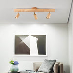 Japanese Wooden LED Semi-Flush Mount Ceiling Light |2 Light Lasson Living