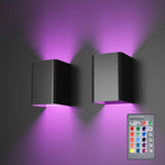 Modern RGB LED Square Wall Light with Remote | 1-Light Lasson Living