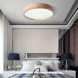 Nordic Wood Round LED Flush Ceiling Light | 1-Light Lasson Living