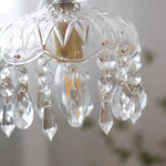 Vintage Copper Crystal Floral Pendant Light | 1-Light Lasson Living