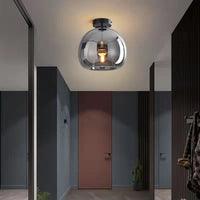 Nordic Glass Globe Semi-Flush Ceiling Light | 1-Light Lasson Living