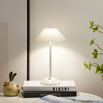 Scandinavian Brass Pleated Fabric Cone Table Light | 1-Light Lasson Living