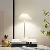 Scandinavian Brass Pleated Fabric Cone Table Light | 1-Light Lasson Living