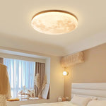 Nordic Wood & Pvc Round LED Flush Mount Ceiling Light 1-light Lasson Living