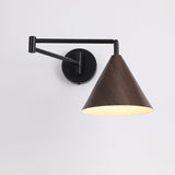 Nordic Wood Cone 1-Light Swing Arm Wall Sconce Lasson Living