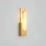Modern Alabaster-Effect Brass Wall Sconce LED 1-Light Lasson Living