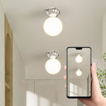 Scandinavian Glass Globe Semi-Flush Ceiling Light | 1-Light Lasson Living