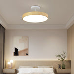 Japanese Wood Round LED Semi-Flush Mount Ceiling Light Lasson Living