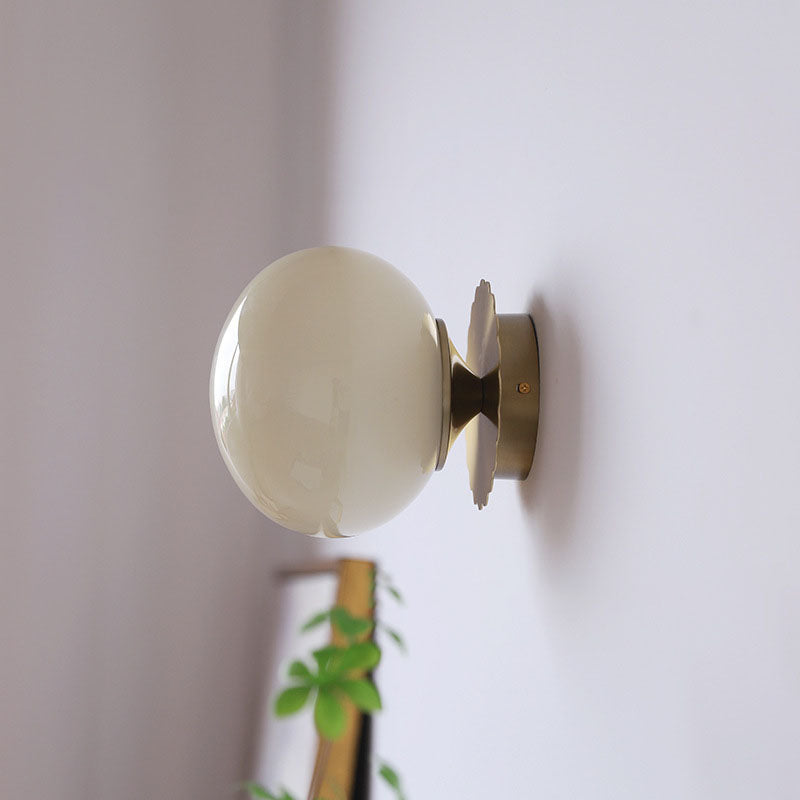 Modern Minimalist Glass Globe Wall Light | 1-Light Lasson Living
