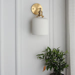 Japanese Brass Pleated Glass Wall Light | 1-Light Lasson Living