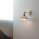 Vintage Japanese Ceramic Brass 1-Light Wall Light Lasson Living