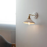 Vintage Japanese Ceramic Brass 1-Light Wall Light Lasson Living