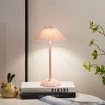 Scandinavian Brass Pleated Fabric Cone Table Light | 1-Light Lasson Living
