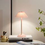 Scandinavian Brass Pleated Fabric Cone Table Light | 1-Light Lasson Living