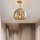 Nordic Glass Globe Semi-Flush Ceiling Light | 1-Light Lasson Living