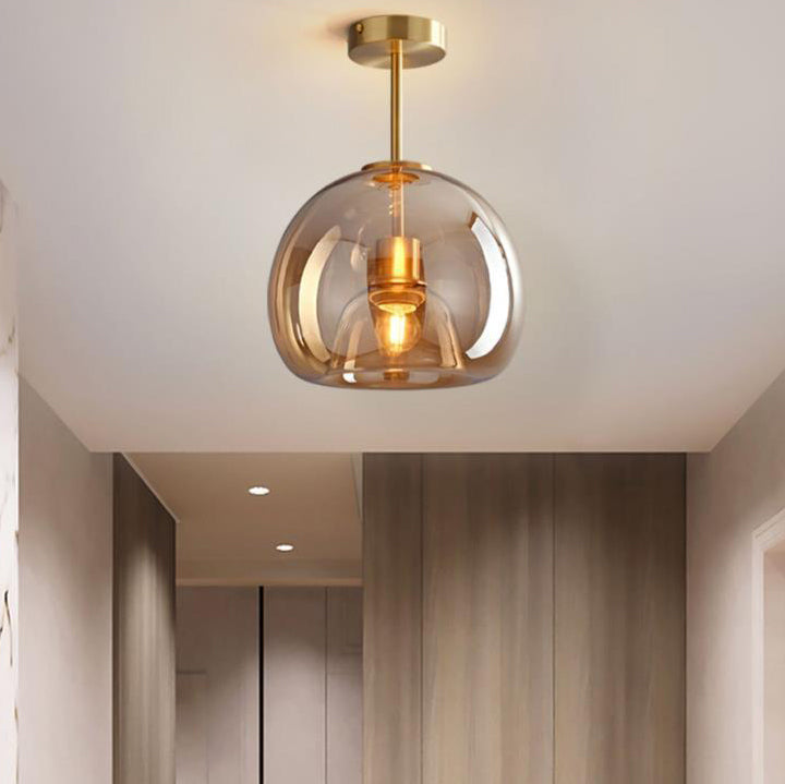 Nordic Glass Globe Semi-Flush Ceiling Light | 1-Light Lasson Living