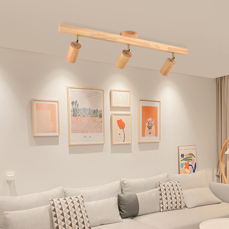 Japanese Wooden LED Semi-Flush Mount Ceiling Light |2 Light Lasson Living