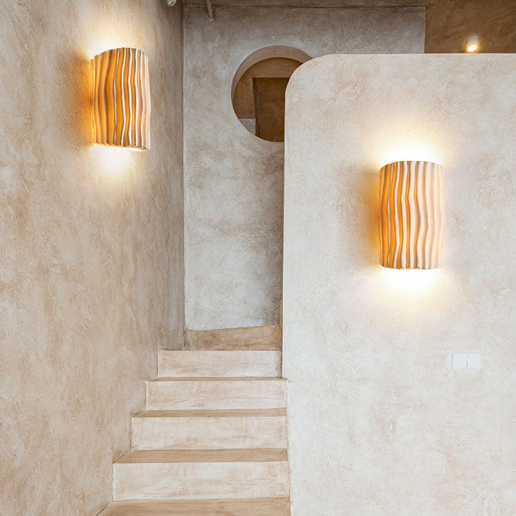 Nordic Textured Half-Cylinder LED Wall Light | 2-Light Lasson Living