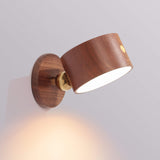 Minimalist Wooden Round LED Wall Sconce 1-Light Lasson Living