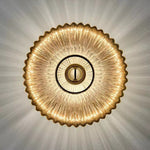 Nordic Vintage Ribbed Glass Round LED Wall Sconce | 1-Light Lasson Living