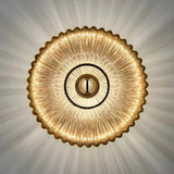 Nordic Vintage Ribbed Glass Round LED Wall Sconce | 1-Light Lasson Living